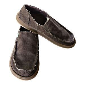 Sanuk Hemp Mens Sz 8 US Slip On Sidewalk Surfers Comfort Loafers Brown Beach